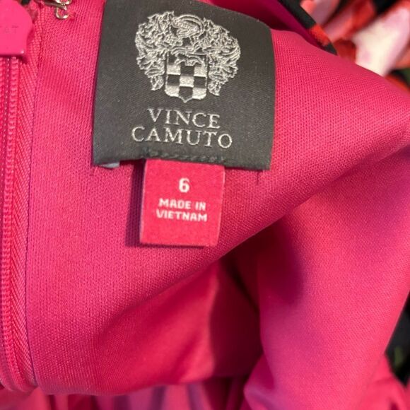 Vince Camuto Navy & Pink Floral Sheath Dress Knee Length Size 6 NEW Office Work - Picture 4 of 16